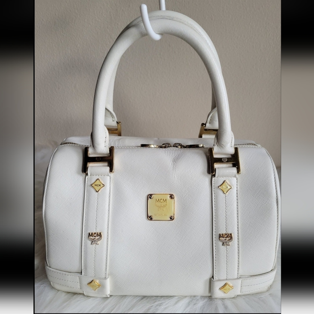 MCM saffiano leather boston bag